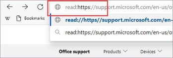 an image of an address bar with the prefix "Read:" before the site address