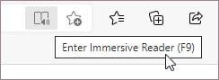 an image showing the Immersive Reader/Reader View option in Edge Desktop